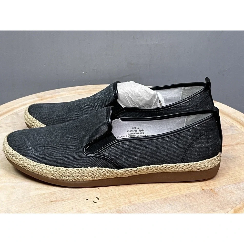 Great Northwest Clothing Company Slip On Womens 10M Black Sally Espadrille Flats